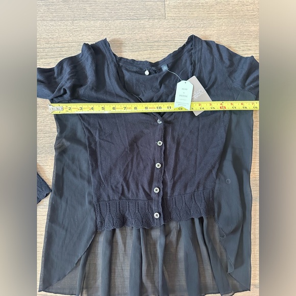 NEW Anthropologie Cardigan-Size Small-Black-Sheer Sides and Lower Back - Picture 10 of 10
